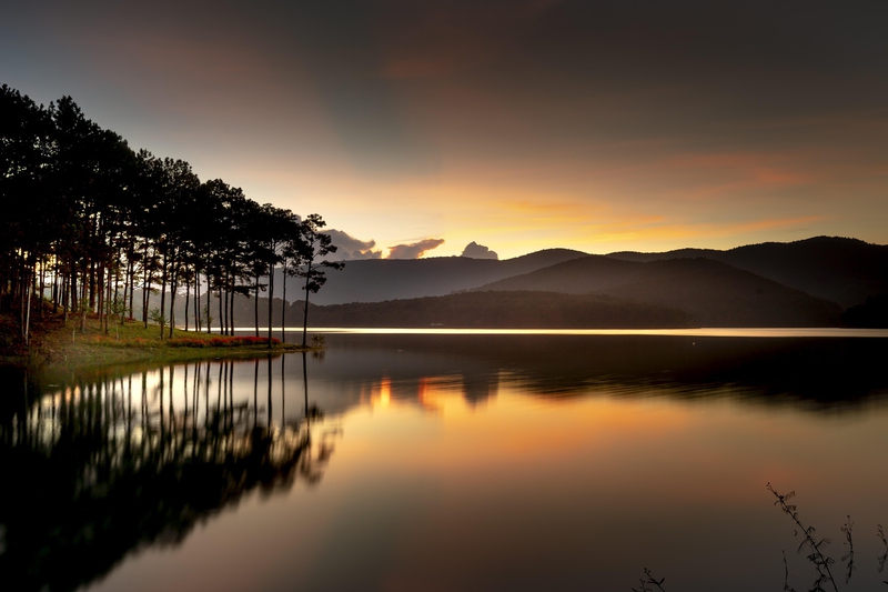 Sông, river, hoàng hôn, sunset, tree, cây, hình nền, nền, background - Quangpraha