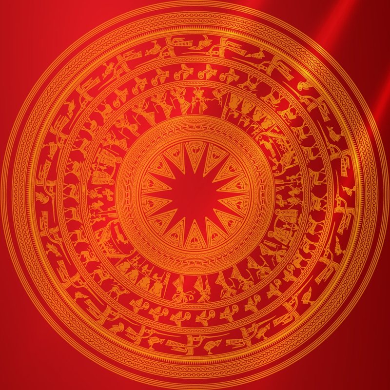 Trống đồng, Việt Nam, nền đỏ, đỏ, cờ, bronze drum, Vietnam, red background, red, flag, hình nền, background