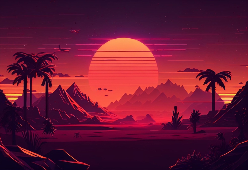 Phong cảnh, hoàng hôn, sunset, pixel, pixel art, nền, hình nền, background 1