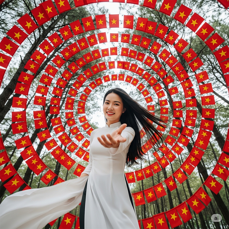 Cô gái Việt Nam, áo dài truyền thống, lá cờ Việt Nam, flag, Tổ Quốc, cô gái, girl, Việt Nam 1