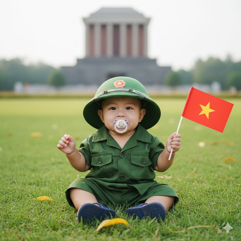 Em bé, baby, kids, bộ đội, sự kiện, lăng bác, mausoleum, cờ đỏ, flag