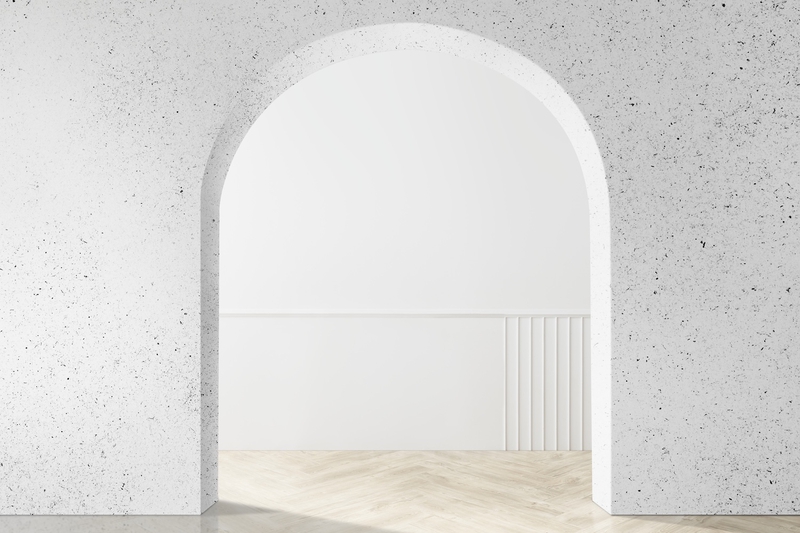 Cổng vòm, minimal style, phong cách tối giản, white wall, tường trắng, empty room, phòng trống, modern design,hiện đại - Lyli 1