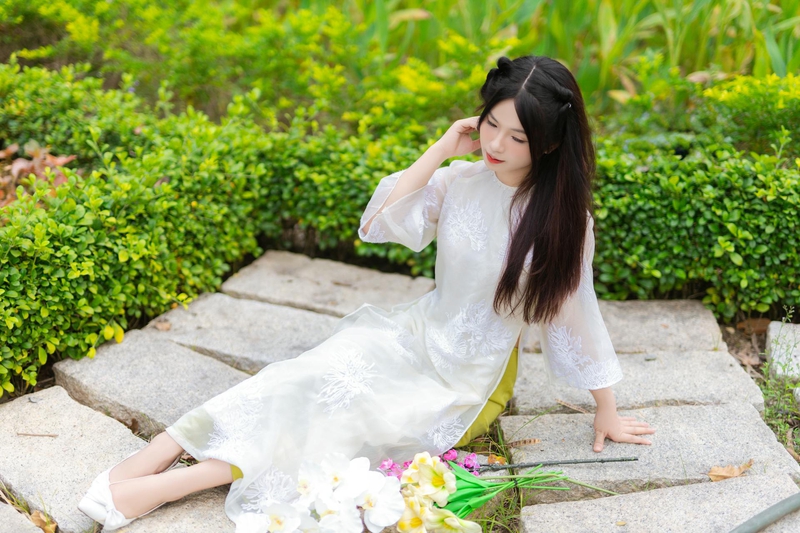Áo dài, con gái, sinh viên, student, truyền thống, Việt Nam, cô gái, girl - Sơn Ngọc 7
