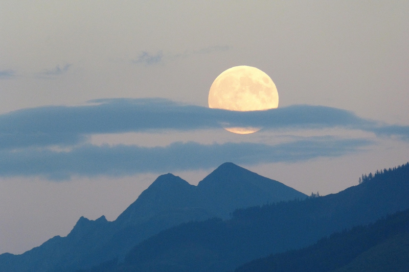 Moon, mặt trăng, núi, mountain, xế chiều, sky, hình nền, background- alsen