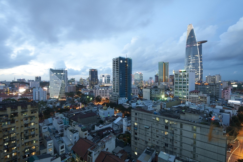 Tòa nhà, Bitexco, building, quốc kỳ, Việt Nam, thành phố, city, Hồ Chí Minh, đường phố,  street - khuutuong