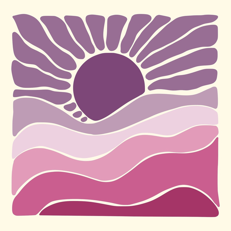 Sun, mặt trời, landscape, phong cảnh, abstract, trừu tượng, minimalism, tối giản - yayangart