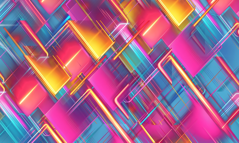 Abstract, trừu tượng, neon, phát sáng, pattern, họa tiết, geometric, hình học, color, màu sắc- LesAsh