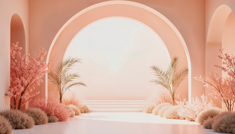 Studio, backdrop, nền, hình nền, background, không gian 3D, máy vòm, cây, tree, đơn giản, arch machine, minimalism - Pixabay