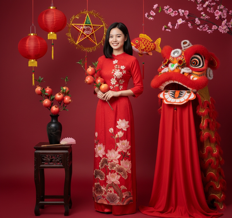 Lồng đèn, cô gái, thiếu nữ, trung thu, lễ hội truyền thống, lantern, girl, young woman, việt phục, mid-autumn festival, traditional festival 2