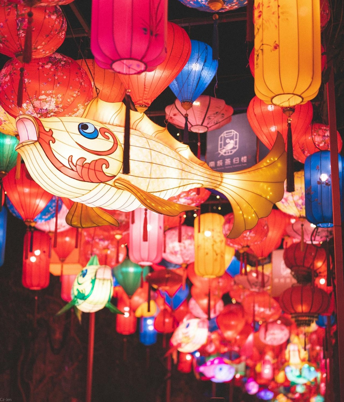 Trung thu, mid autumn, lồng đèn, lantern, ánh sáng, đèn lồng cá, festival lights, lễ hội truyền thống, traditional festival -  Cz Jen