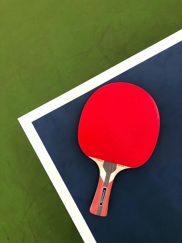 Vợt, ping pong, bóng, bóng bàn, table tennis racket, red, mặt vợt, wooden, cán gỗ, bàn xanh table - miniperde