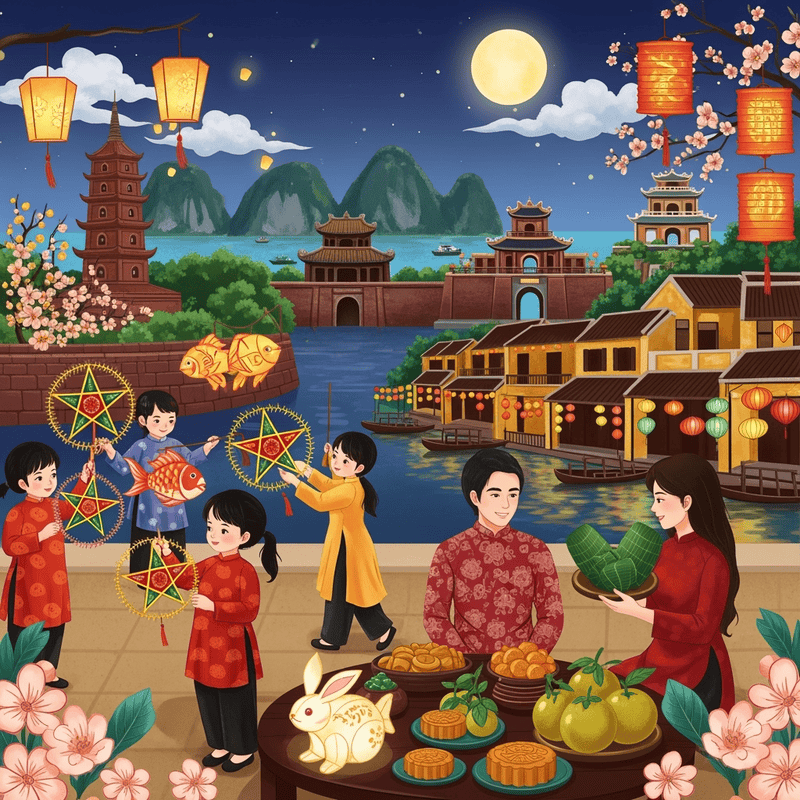 TẠO HÌNH ẢNH TRUNG THU THEO PHONG CÁCH VIỆT XƯA KẾT HỢP VỚI CÁC...