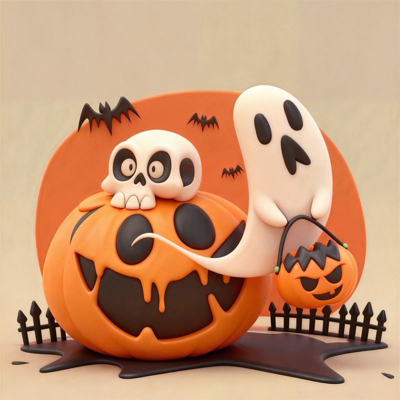 Lễ hội hóa trang, bí đỏ, hóa trang, con ma, kinh dị, 3D, zombie, Halloween, pumpkin, costume, ghost, horror 1