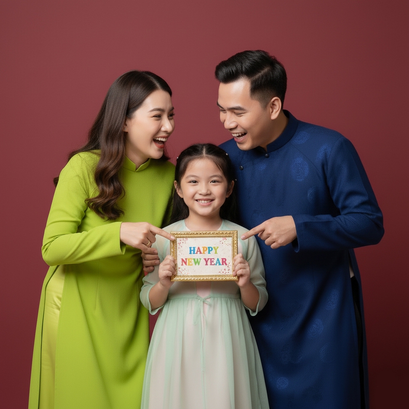 Gia đình, bố mẹ và con, Việt Nam, áo dài, truyền thống, family, parents and children, Vietnam, ao dai, traditional