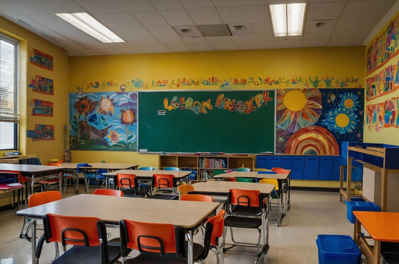 Lớp học, trường học, bàn ghế, học tập, dụng cụ học tập, giáo dục, classroom, school, desks and chairs, study, school supplies, education - J.Hen 6