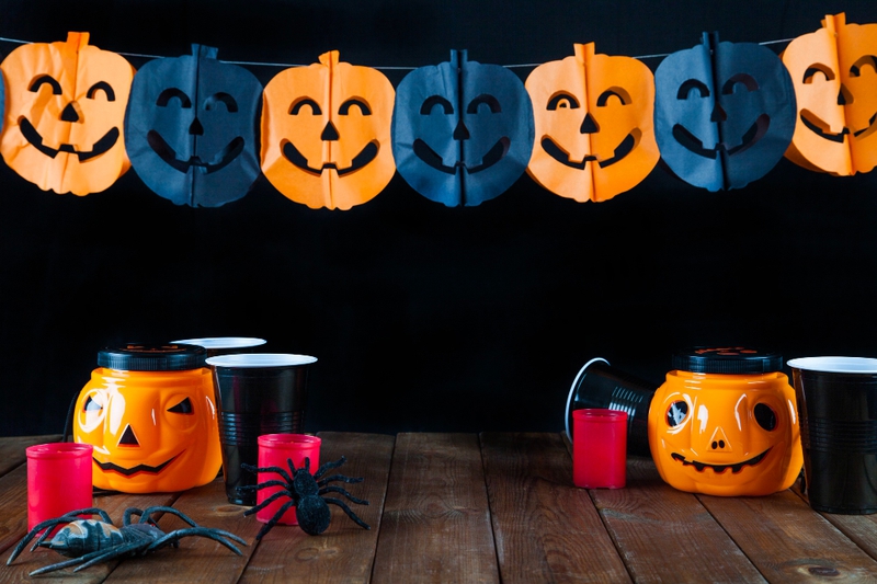 Dụng cụ, trang trí hallowen, lễ hội hóa trang, bí đỏ, bóng bay, ly cốc, tools, halloween decorations, masquerade, pumpkins, balloons, cups - 2