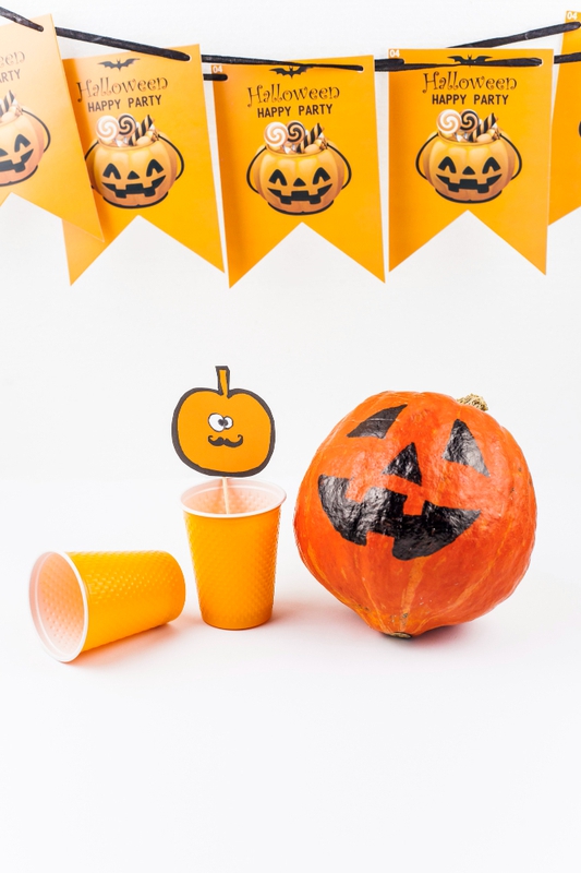 Dụng cụ, trang trí hallowen, lễ hội hóa trang, bí đỏ, bóng bay, ly cốc, tools, halloween decorations, masquerade, pumpkins, balloons, cups - 3