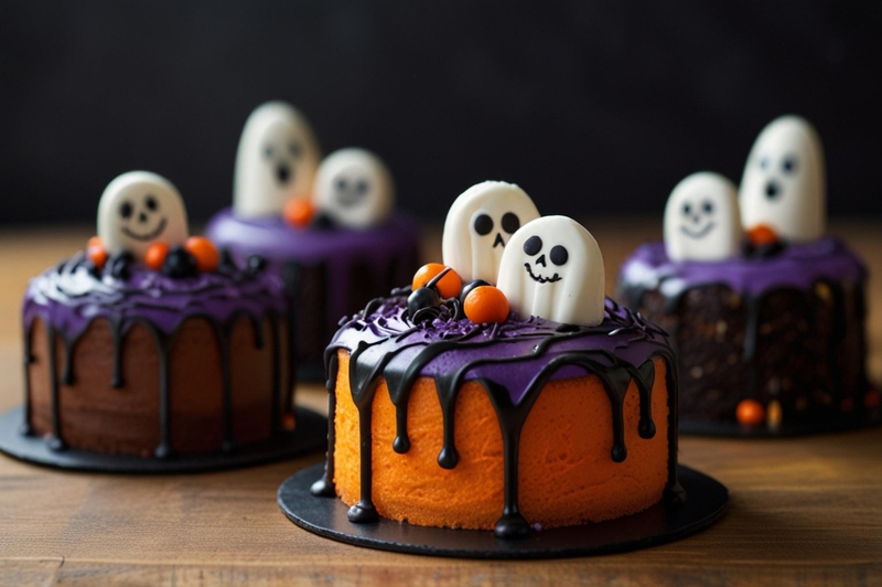 Bánh kem, bàn tiệc, lễ hội hóa trang, không khí halloween, cake, party table, carnival, halloween atmosphere - Amster 3