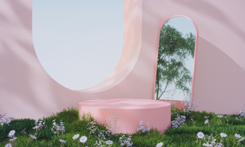 Podium, bệ, bệ đỡ, quảng cáo, sân khấu, stage, màu hồng, pink, nền, hình nền, background 7