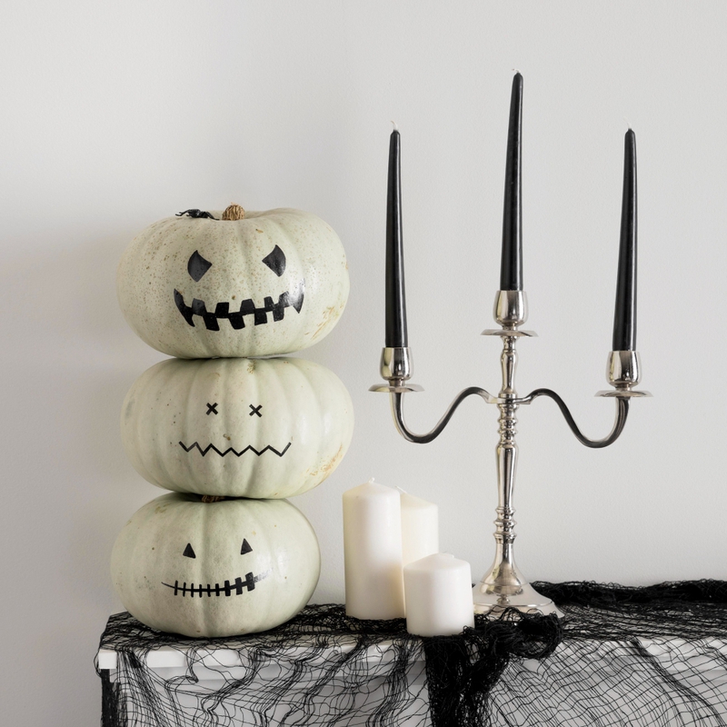 Halloween, bí đỏ, đèn cầy, trang trí halloween, pumpkin, candle, halloween decoration- Dustin