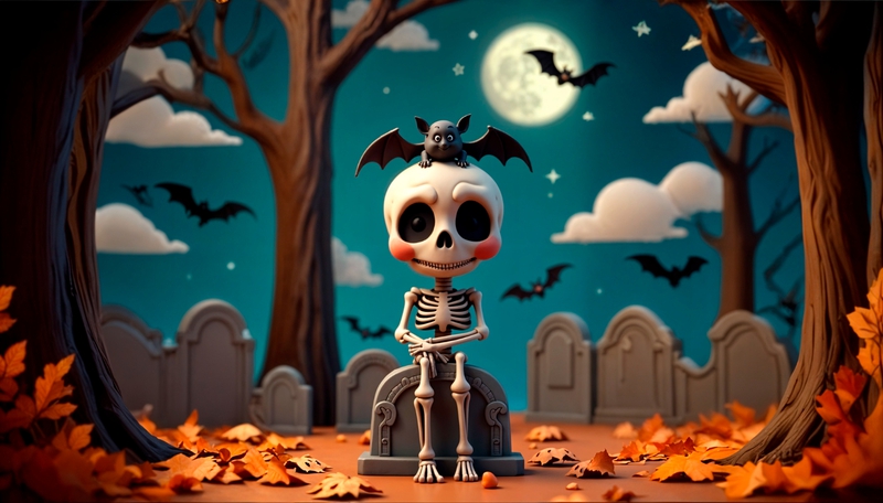 Halloween, bộ xương người, đầu lâu, con ma, human skeleton, skull, ghost- ArtSpark