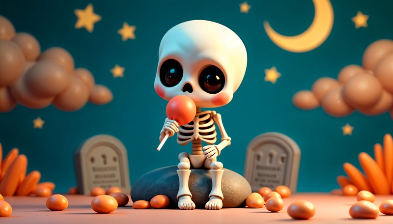 Halloween, bộ xương người, đầu lâu, con ma, human skeleton, skull, ghost- ArtSpark 2