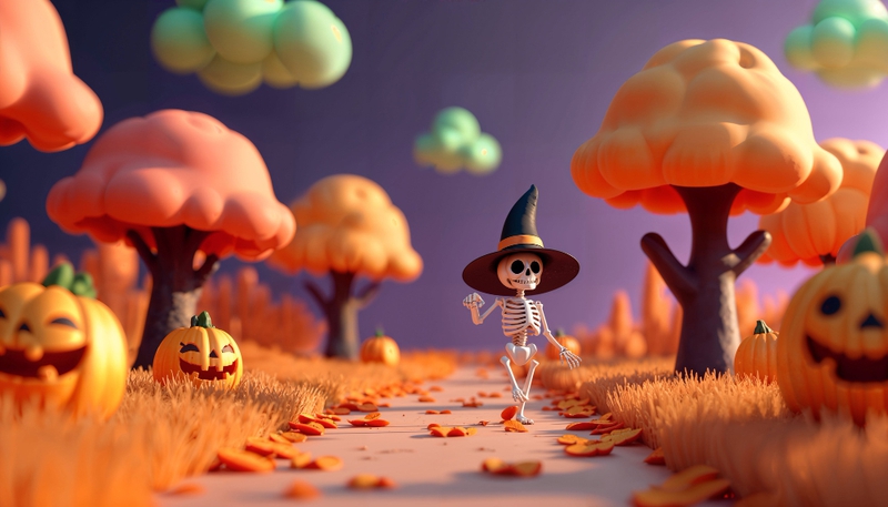 Halloween, khung cảnh halloween, bí đỏ, con ma, kinh dị, bay bổng, 3D, hallhalloween scene, pumpkin, ghost, horror, flying - MinhLe 2