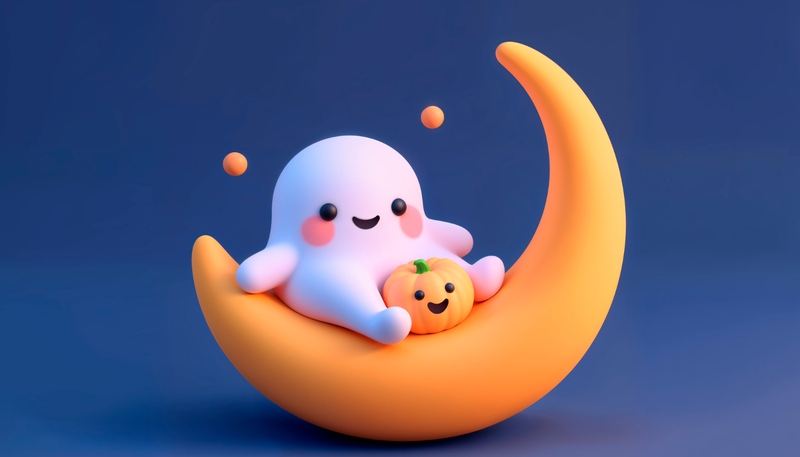Halloween, con ma, dễ thương, 3D,  trang trí halloween, lễ hội, ghost, cute, halloween decoration, festival - Halen 1