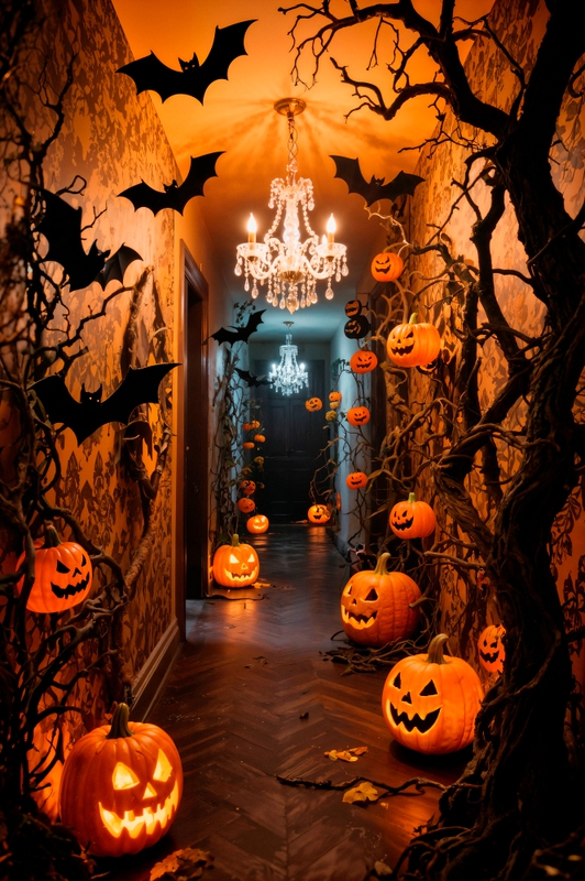 Halloween, khung cảnh halloween, kinh dị, bí đỏ, con ma, lễ hội, halloween scene, horror, pumpkin, ghost, festival - Emmy 4 2