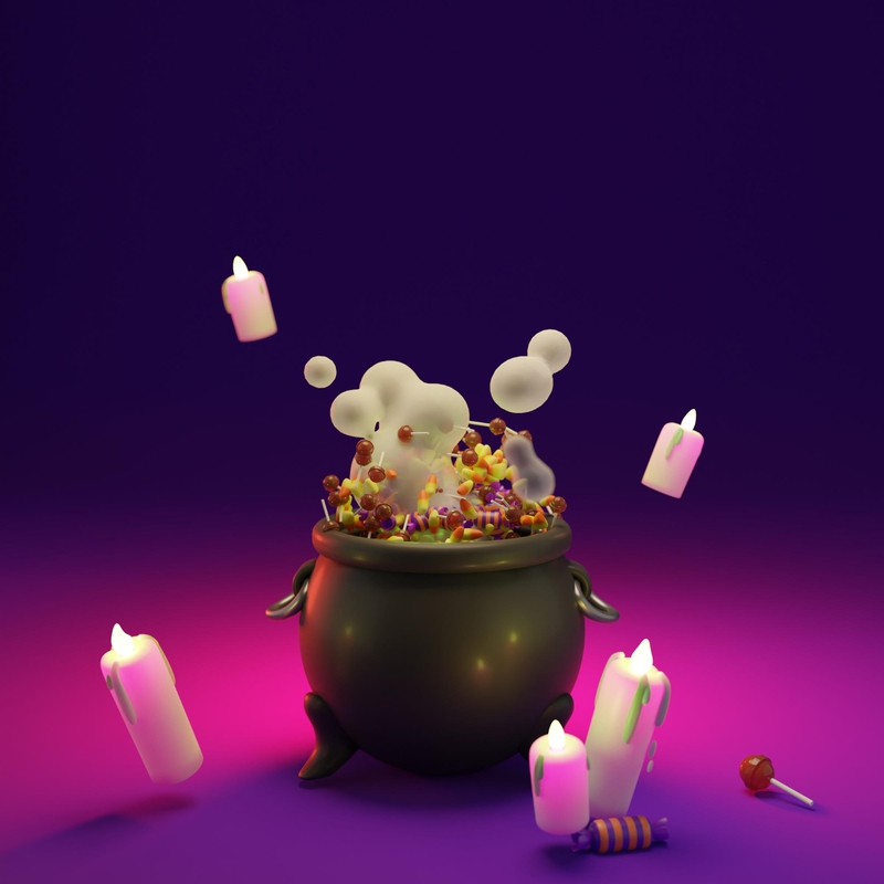 Halloween, nồi phù thủy, đầu lâu,  trang trí halloween, lễ hội, witch pot, skull, halloween decoration, festival - Tinny 2