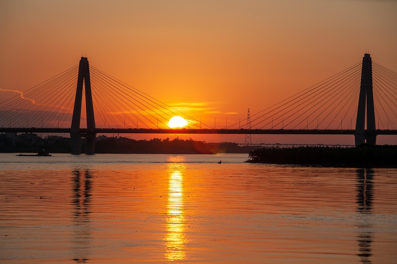 Cầu, Sông, bridge, river, hoàng hôn, bình minh, sunset, sunrise- xuanduongvan87
