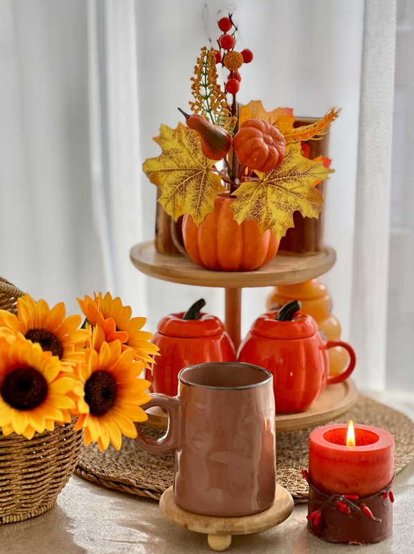 Halloween, ly, cốc sứ, dụng cụ trang trí halloween, bí đỏ, hoa khô, không gian, cups, ceramic mugs, halloween decorations, pumpkins, dried flowers, space-yasminizm 4