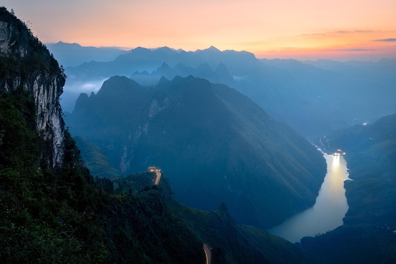 Hoàng hôn, Sông, Núi, Sunset, River, Mountain, - MinhChuyen_1