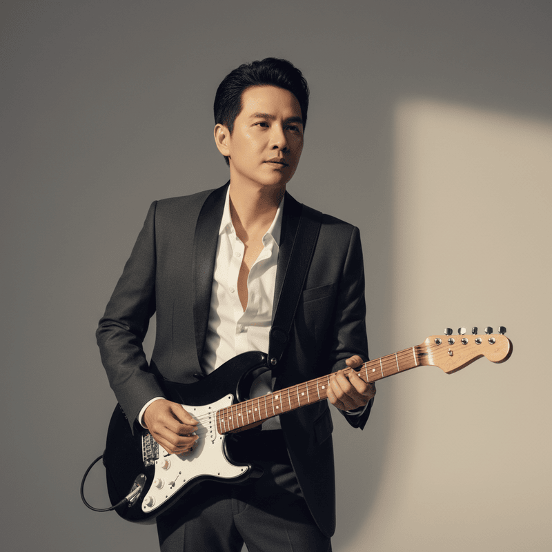 chàng trai quyến rũ hát rock cầm guitar điện. Với đặc điểm...