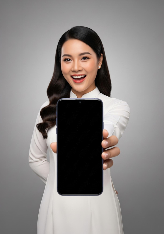 Cô gái, cầm điện thoại, điện thoại, quảng cáo, online, girl, holding phone, phone, advertisement, online