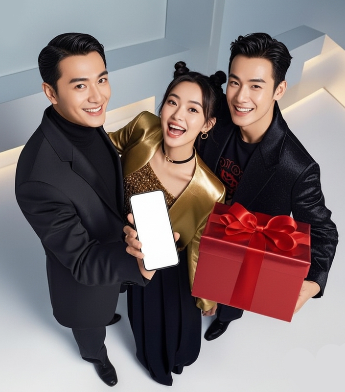 Bạn bè, quảng cáo, mẫu ảnh, nam, nữ, cầm điện thoại, vui vẻ,  friends, advertisement, model, male, female, holding phone, happy, 3