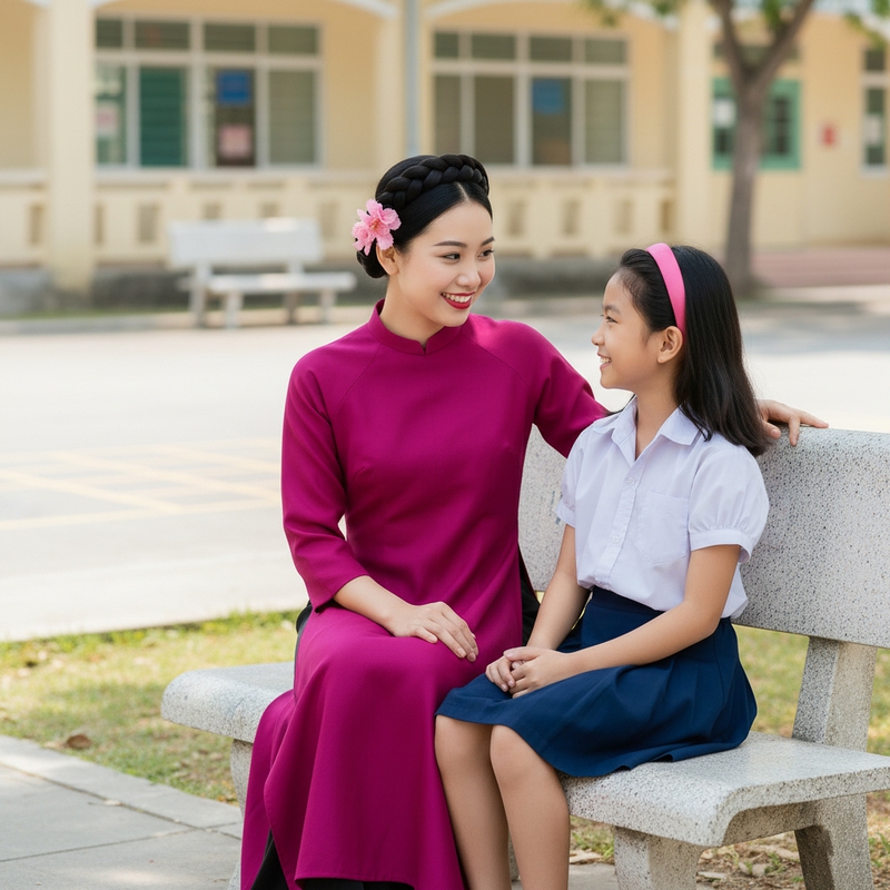 Cô giáo, giáo viên, học sinh, trò chuyện, nhà giáo Việt Nam, Vietnamese teachers, students, talking