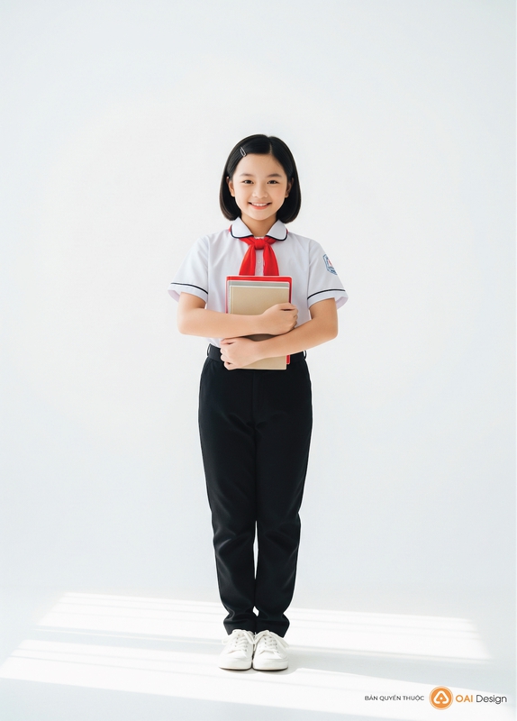 Học sinh, học sinh nữ, khăn quàng đỏ, Việt Nam, students, female students, red scarf, Vietnam - Phạm Quốc Oai 2