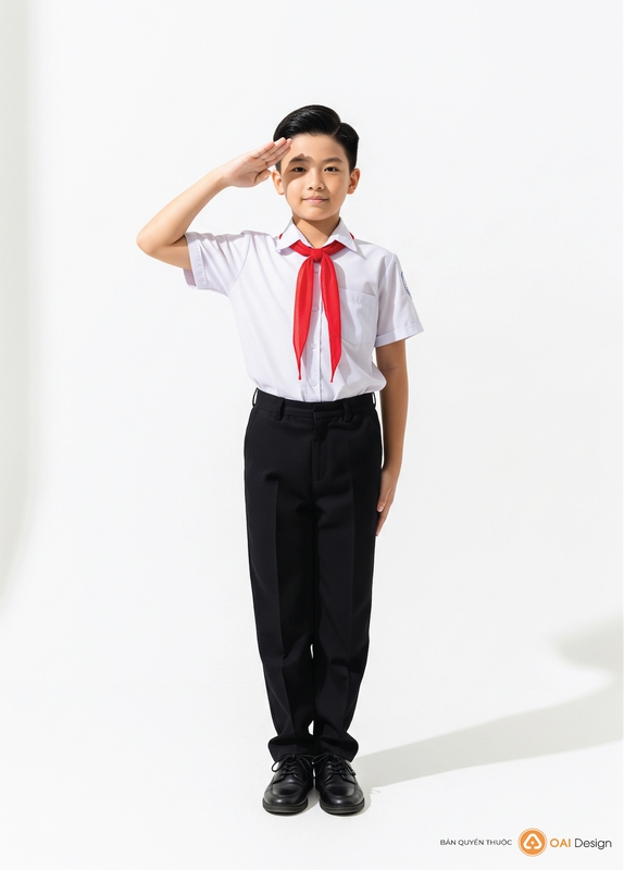 Học sinh, học sinh nam, khăn quàng đỏ, Việt Nam, students, male students, red scarf, Vietnam - Phạm Quốc Oai 1