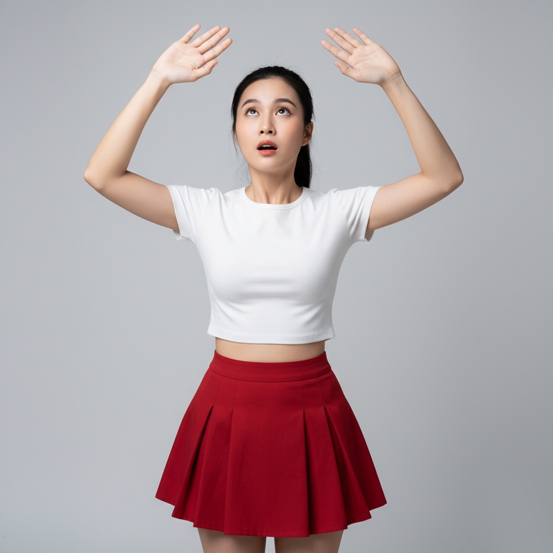 Cô gái, mẫu ảnh, giơ tay, chống đỡ, ngạc nhiên, quảng cáo, girl, model, raise hand, support, advertisement, surprised