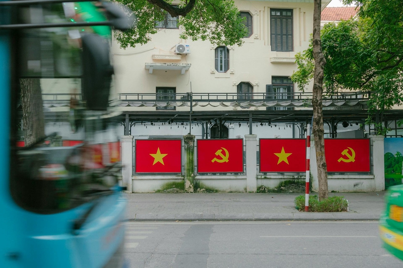 Cờ đỏ, quốc kỳ, đường, flag, national flag, road- HONG SON 8