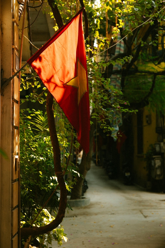Cờ đỏ, quốc kỳ, đường, flag, national flag, road- HONG SON