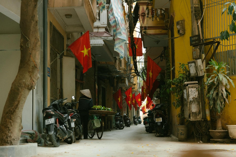 Cờ đỏ, quốc kỳ, đường, flag, national flag, road- HONG SON 1