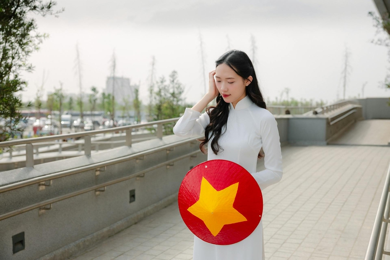 Áo dài, cô gái, nón lá, Việt Nam, ao dai, girl, conical hat- HONG SON