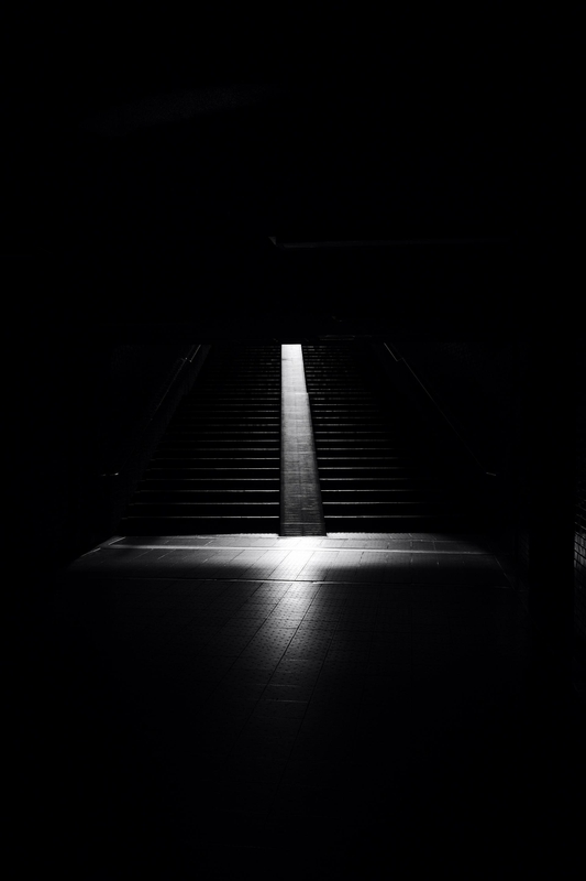 Cầu thang, thang bộ, đen tối, trắng đen, stairs, escalators, dark, black and white - Mak_ jp 3