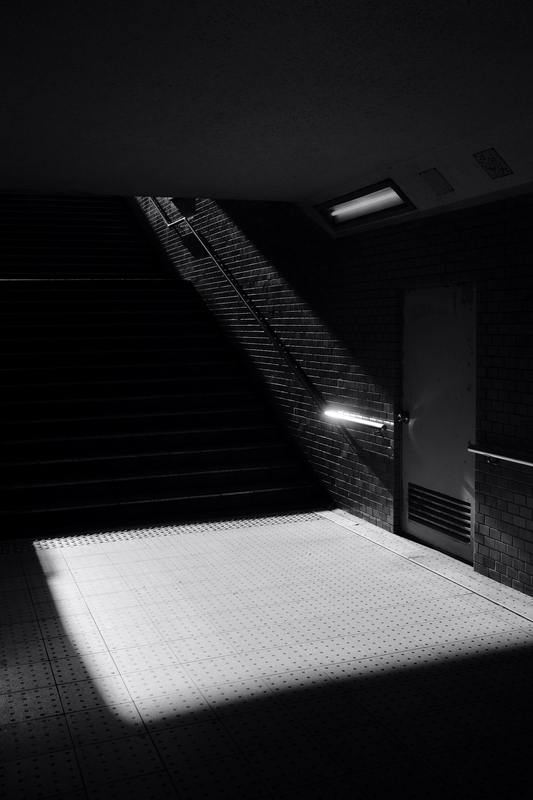 Cầu thang, thang bộ, đen tối, trắng đen, stairs, escalators, dark, black and white - Mak_ jp 4
