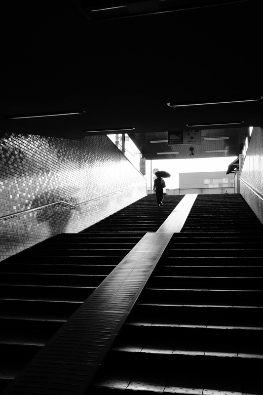 Cầu thang, thang bộ, đen tối, trắng đen, stairs, escalators, dark, black and white - Mak_ jp 6