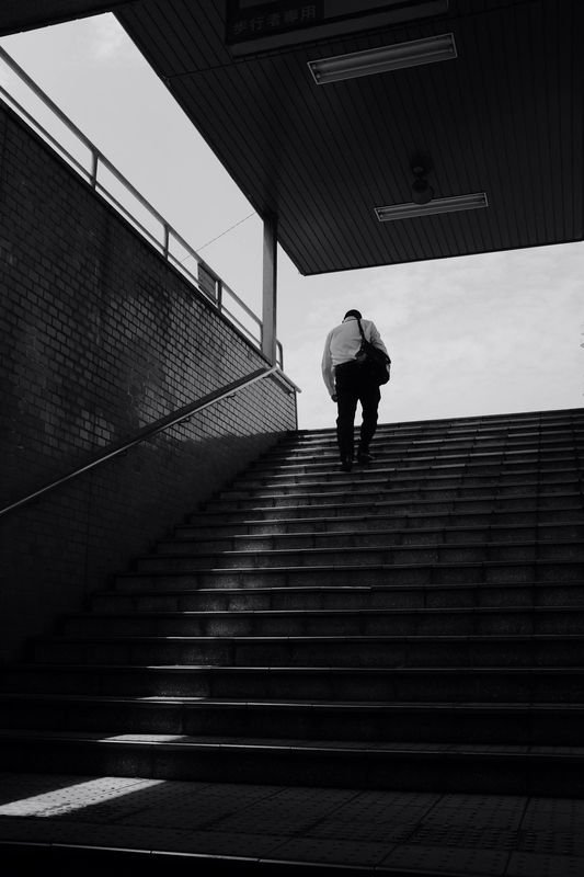 Cầu thang, thang bộ, đen tối, trắng đen, stairs, escalators, dark, black and white - Mak_ jp 7