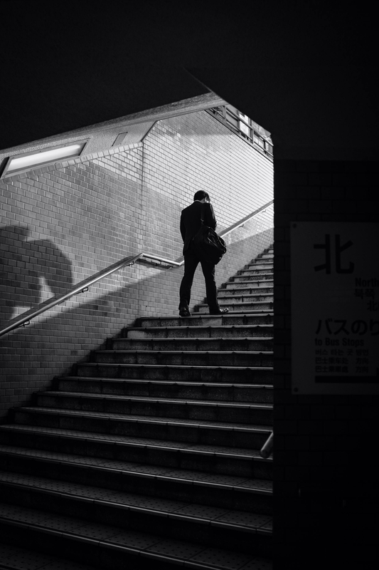 Cầu thang, thang bộ, đen tối, trắng đen, stairs, escalators, dark, black and white - Mak_ jp 8