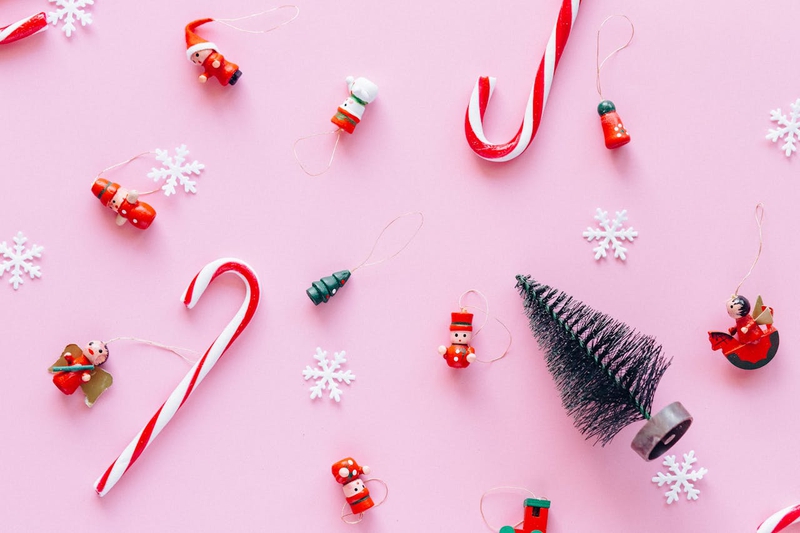 Giáng sinh, cây thông, kẹo, bông tuyết, trái châu, nền, christmas, pine tree, candy, snowflakes, balls, background - Nataliya Vaitkevich 1